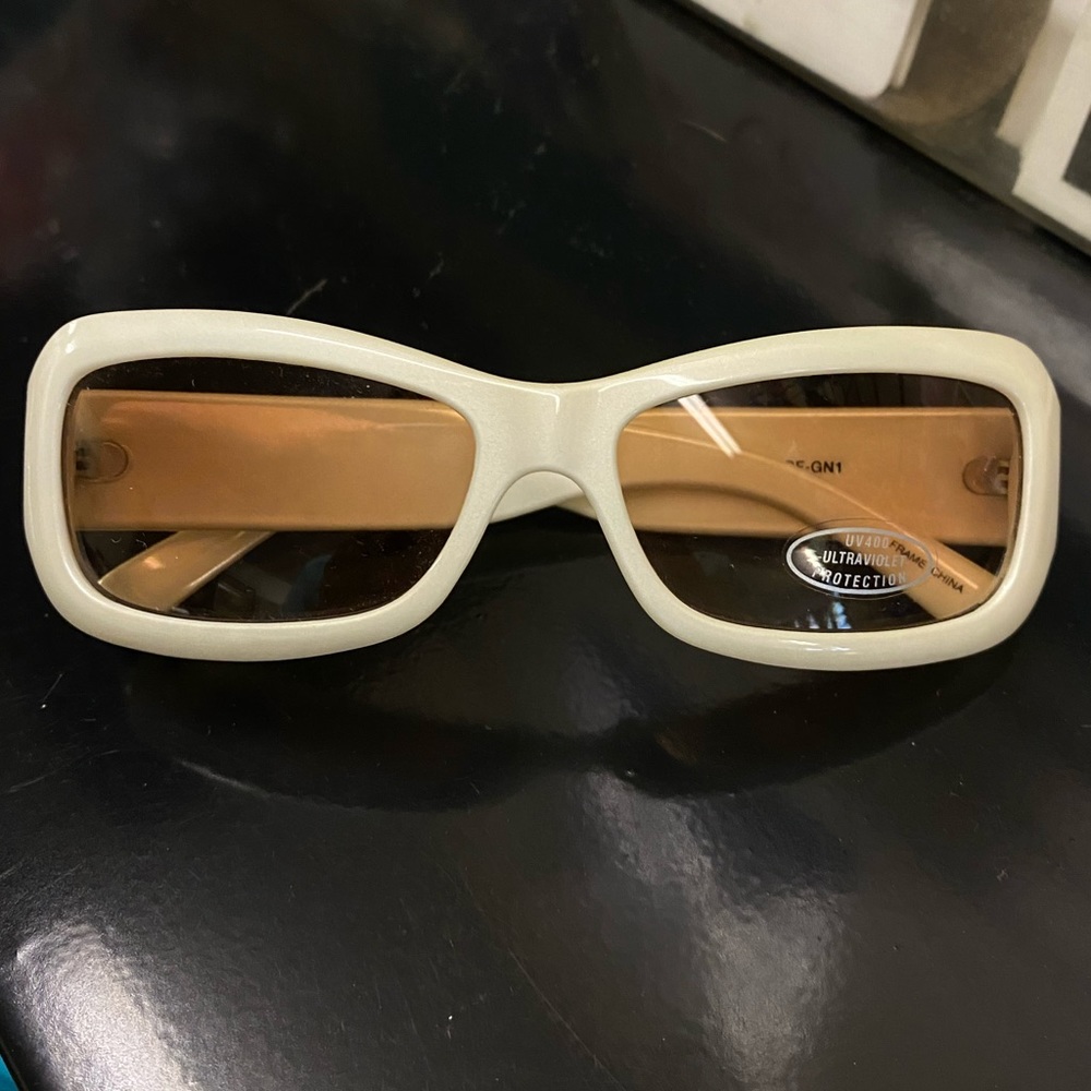 Retro White Rectangular Sunglasses, Cheap & 60s!